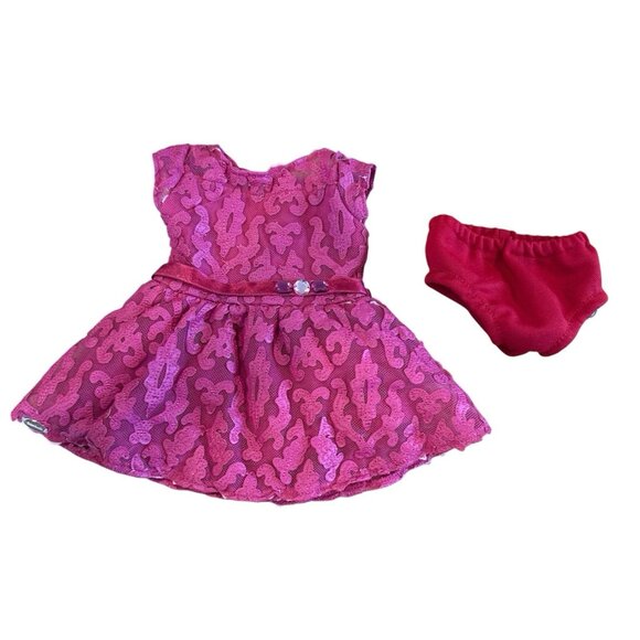 American Girl Merry Magenta Partial Outfit Dress And Red Panties - Picture 1 of 7